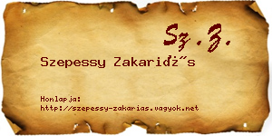 Szepessy Zakariás névjegykártya